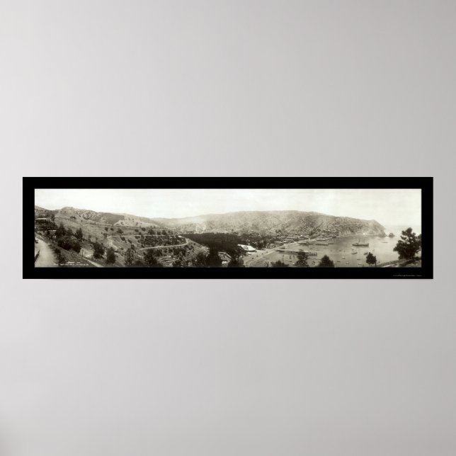 Poster Avalon, CA Catalina Island Foto 1910 (Frente)