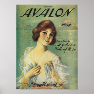 Poster Avalon Song VIntage Songbook Cover