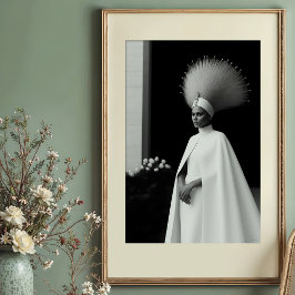 Poster Avant-Garde Empress: Couture Branca e Preta