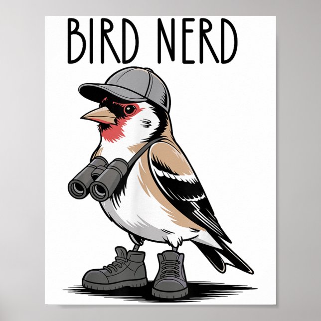 Poster Ave Engraçado De Nerd De Pássaro A Ver Para Observ (Frente)