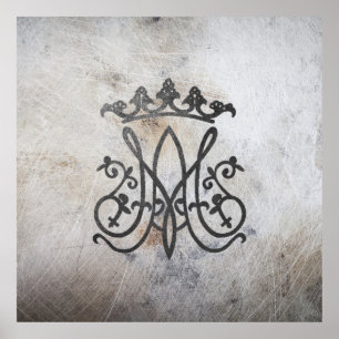 Poster Ave Maria Monograma