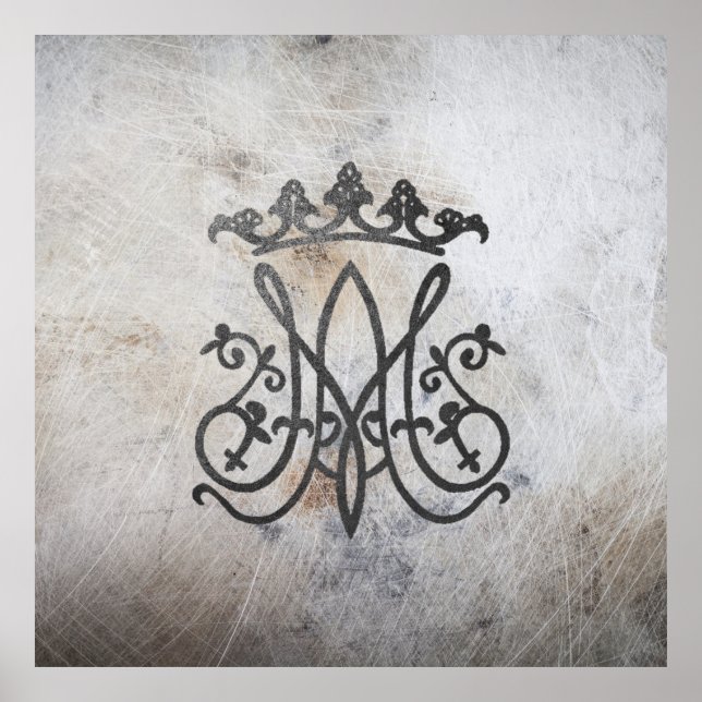 Poster Ave Maria Monograma (Frente)