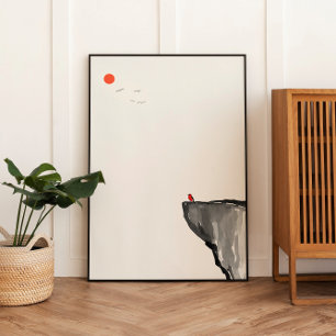 Póster Ave no nascer do Sol - Zen Minimale - Poster de Ar