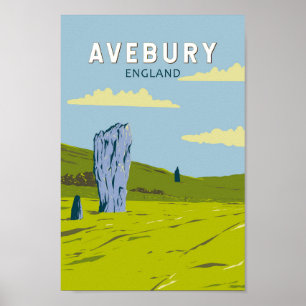 Poster Avebury Inglaterra Viagem Arte Vintage