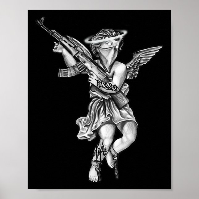 Poster Avenging Angel Sinner Chicano Tattoo (Frente)