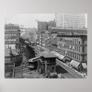 Póster Avenida Chicago Illinois de Wabash da estrada de