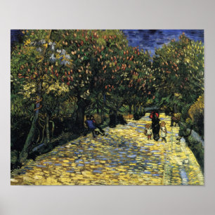 Póster Avenida com as árvores de castanha em Arles, Van