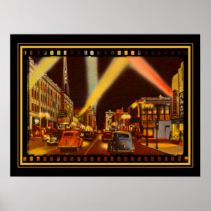 Poster avenida de Hollywood dos anos 40
