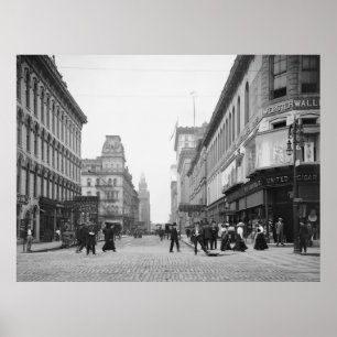Póster Avenida de Madison da rua da cimeira, 1900s