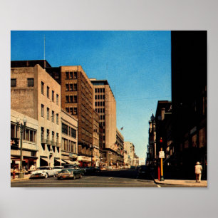 Póster Avenida de Nicollet., vintage de Minneapolis,