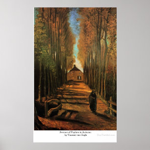 Póster Avenida dos álamos no outono por Vincent van Gogh