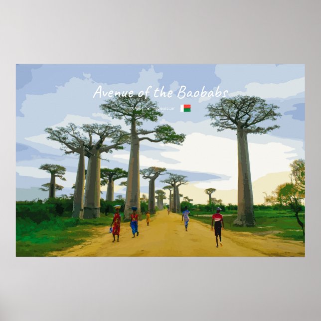 Poster Avenida dos Baobás, Madagascar - Paisagem (Frente)