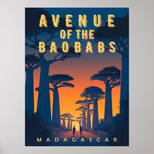 Poster Avenida dos Baobás Madagascar - Retro-africana (Frente)