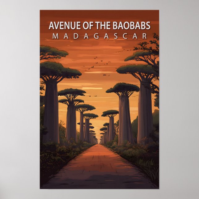 Poster Avenida dos Baobás, Viagem de Arte de Madagáscar (Frente)