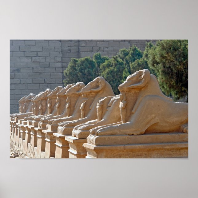 Poster Avenida Esfinges no Templo de Karnak - Egito (Frente)