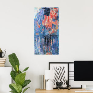 Poster Avenida na Chuva por Frederick Childe Hassam