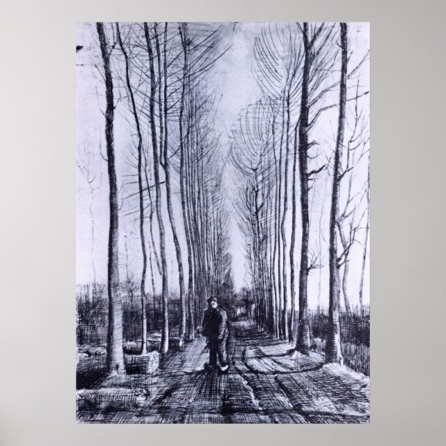 Poster Avenida Poplar de Vincent van Gogh (Frente)