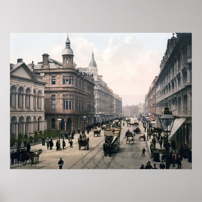 Poster Avenida Real, Belfast, cerca de 1890 (Frente)