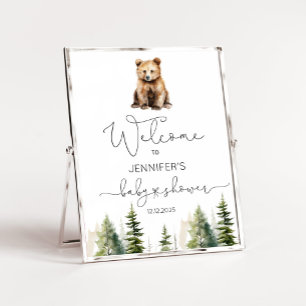 Poster Aventura aguarda chá de fraldas florestal bem-vind