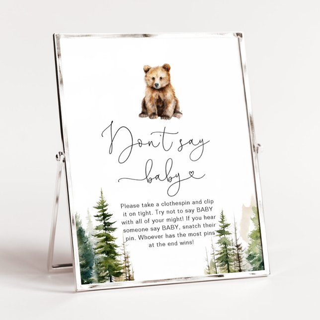 Poster Aventura aguarda o urso da floresta Não diga "baby (Criador carregado)