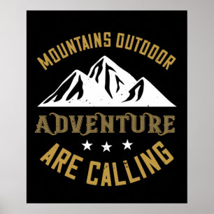 Poster Aventura ao Ar Livre nas Montanhas Está Chamando