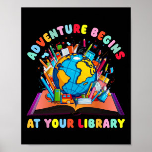 Poster Aventura Começa Na Sua Biblioteca Professor Leitur