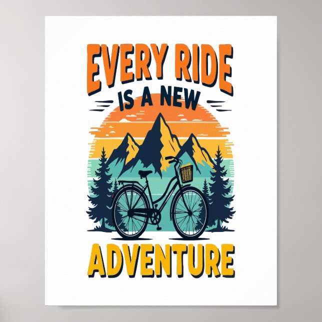 Poster Aventura de Bicicleta Montanha (Frente)