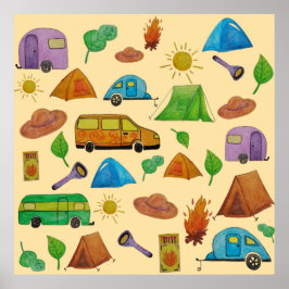 Poster Aventura de camping