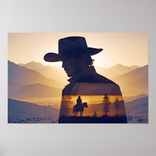 Poster Aventura de Cowboy do País Fora da Fuga Natural