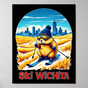Poster Aventura De Esqui De Hamster Em Wichita Ski Kansa