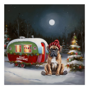 Póster Aventura de Natal da Caravana Boxer de Inverno