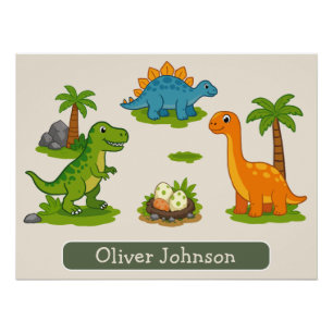 Póster Aventura de Volta às Aulas Começa Aqui Dinossauro