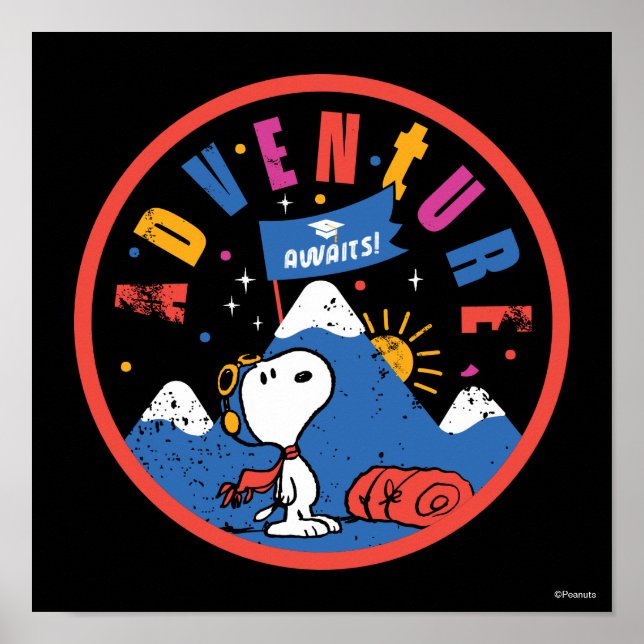 Poster Aventura do Snoopy Aguarda Design da Montanha de G (Frente)