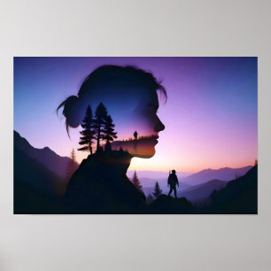 Poster Aventura dupla exposição ao ar livre