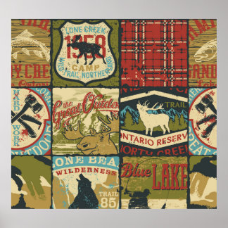 Poster Aventura em Territórios do Norte: Patchwork Simból