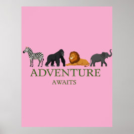Poster Aventura Espera - Binóculos Antigos e Montanha