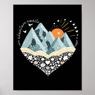 Poster Aventura Espera Montanha Caminhada Camping Nature