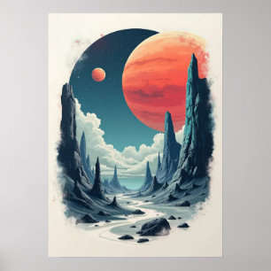 Poster Aventura Universo: Engraçando Arte Espacial para o