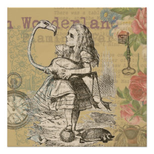 Póster Aventuras de Alice no País das Maravilhas Flamingo