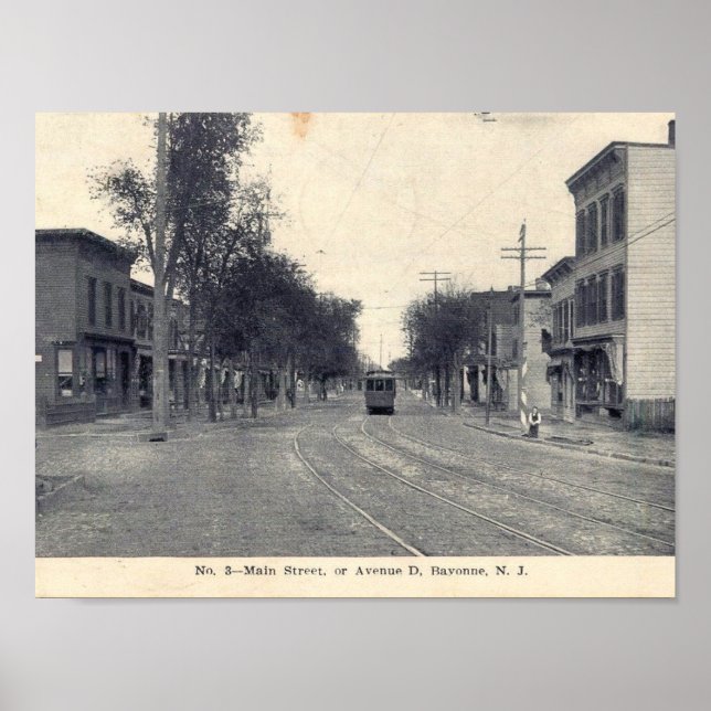 Poster Avenue D, Bayonne, NJ 1911 Vintage (Frente)