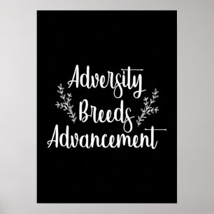 Poster Aversidade - Motivação do Sucesso do Hustle Gym