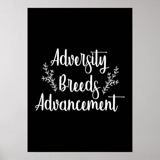 Poster Aversidade - Motivação do Sucesso do Hustle Gym (Frente)