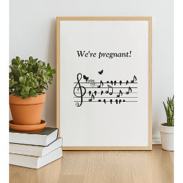 Poster aves adoráveis, esperando um acréscimo à família