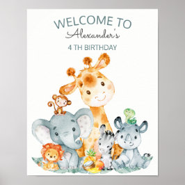 Poster Aves da Selva Safari Cute Safari