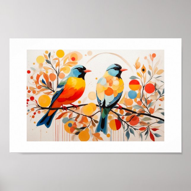 Poster Aves De abstrato (Frente)