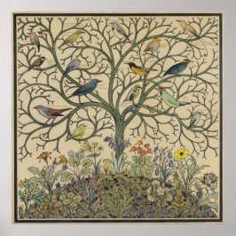 Poster Aves de Muitas Subidas por C.F.A Voysey