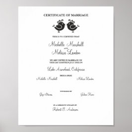 Poster Aves do sexo feminino Casais em preto