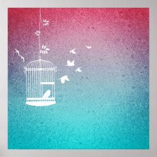 Póster Aves e Aves Vintage