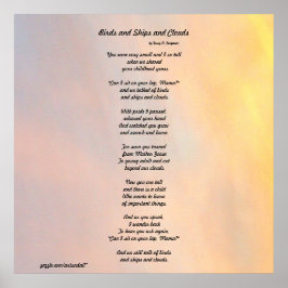 POSTER "AVES E NAVIOS E FAMÍLIA DE NUVENS POSTER"