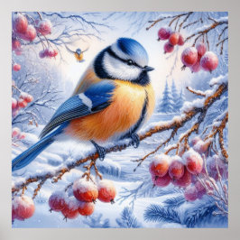 Poster Aves e Paisagem de inverno 15